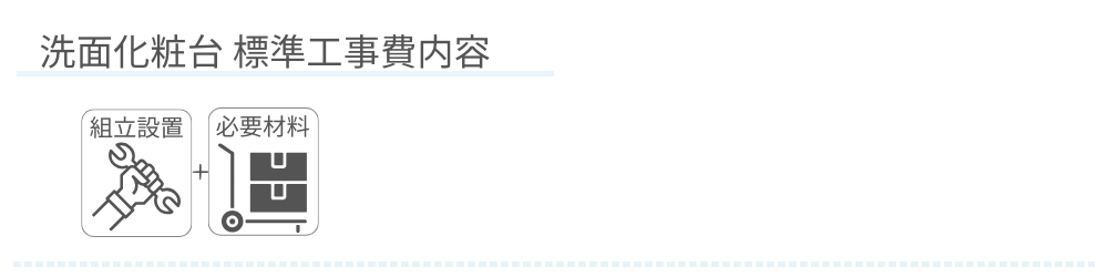 洗面化粧台交換　標準工事費内容